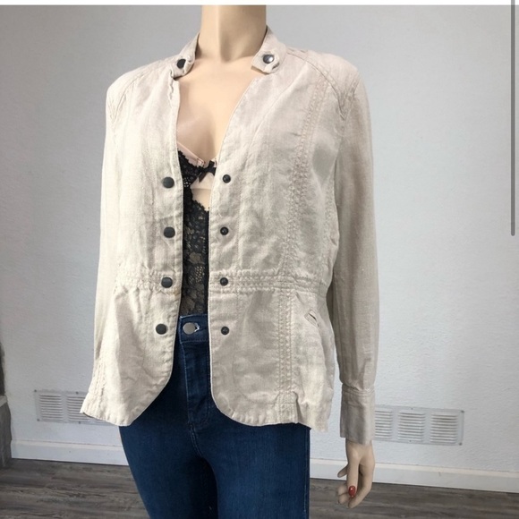 Coldwater Creek beige push button front jacket - Picture 2 of 16